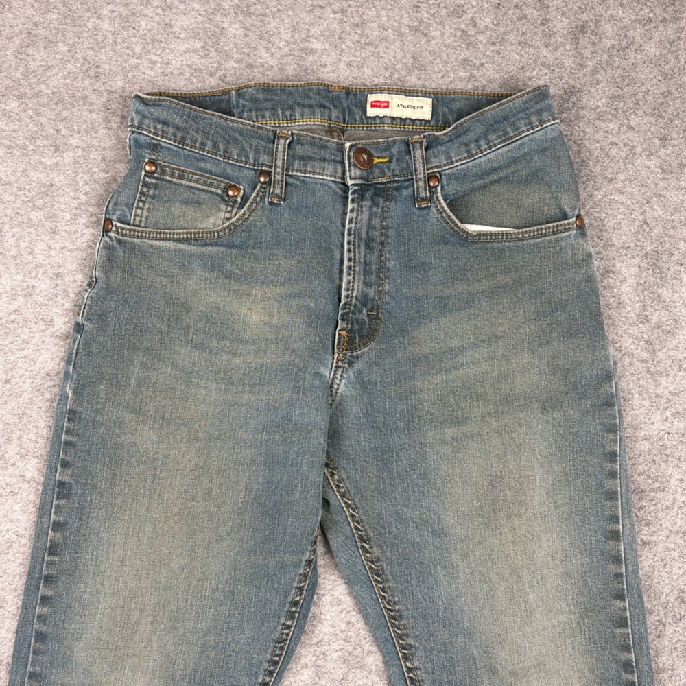 Wrangler Athletic Fit Jeans Mens 29x30 Blue Denim Western Cowboy Outdoor Utility